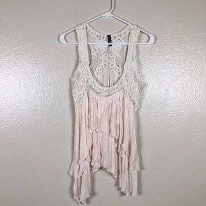 Free people pale pink tank tunic top